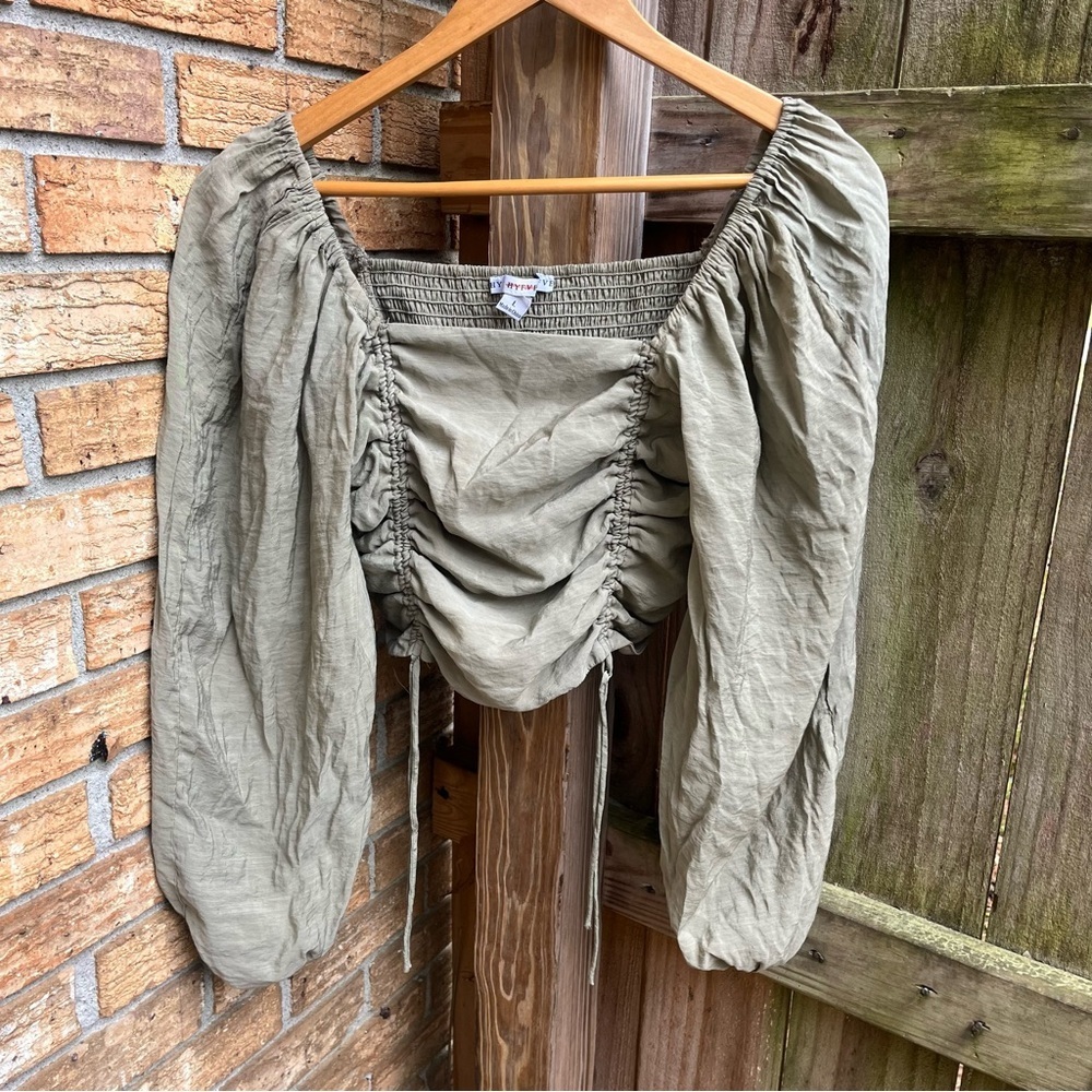HYFVE Sage Ruched Puff Sleeve Blouse